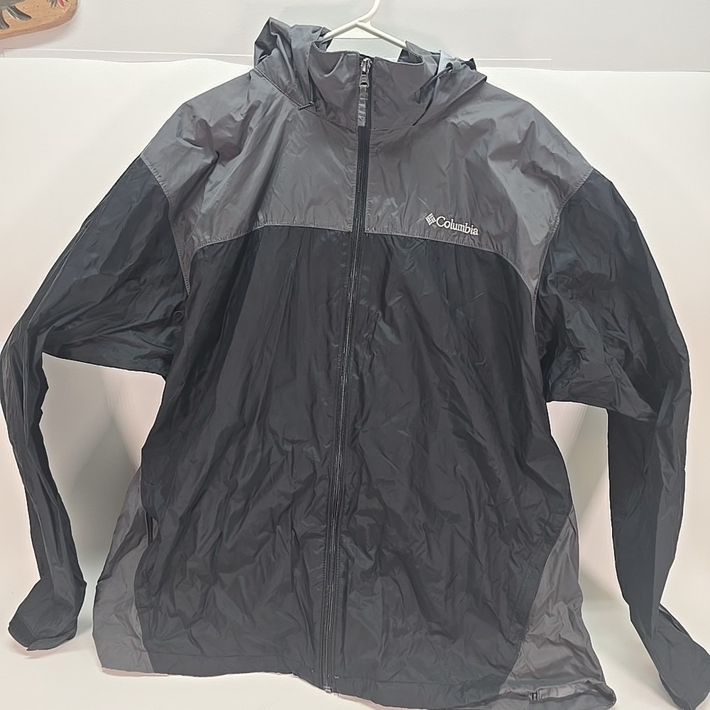 Men's Columbia 1442361 XXL Wind & Rain Resistant Jacket Blue‎ & Gray
